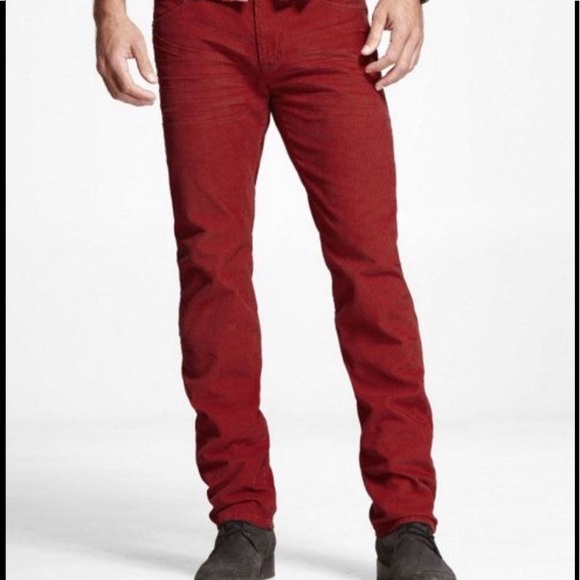 EXPRESS men's Size 32/32 red Rocco slim fit skinny leg jeans - Picture 1 of 9